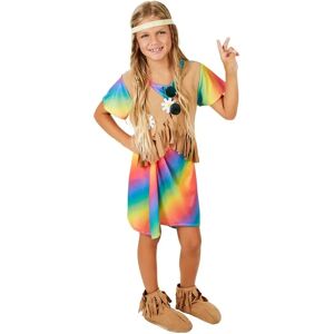 TecTake GmbH - Blumenkind - Rainbow dress - Velour-look vest - Costume TecTake GmbH - Blumenkind - Rainbow dress - Velour-look vest - Costume