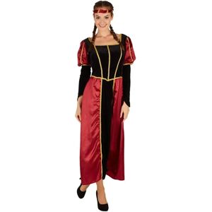 TECTAKE Elegant Medieval Princess Costume - Satin Velour Gold Embroidery TECTAKE Elegant Medieval Princess Costume - Satin Velour Gold Embroidery