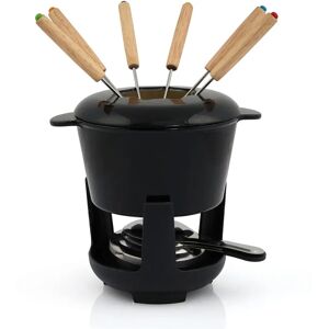 BBQ-Toro - Conjunto de fondue de ferro fundido de 13 peças para 6 pessoas - 1 L - preto BBQ-Toro - Conjunto de fondue de ferro fundido de 13 peças para 6 pessoas - 1 L - preto