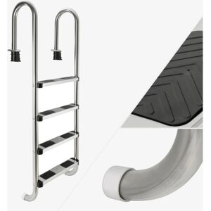 Arebos Silver Pool Ladder 4 Steps Anti-slip Stainless Steel Entry Exit Arebos Silver Pool Ladder 4 Steps Anti-slip Stainless Steel Entry Exit