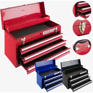 Arebos Toolbox - 3 Drawers, 2 Compartments, Red - Toolbox Arebos Toolbox - 3 Drawers, 2 Compartments, Red - Toolbox