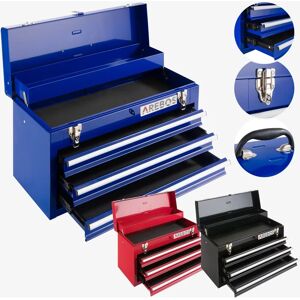 Arebos Tool Box - Blue with 3 drawers & 2 compartments Arebos Tool Box - Blue with 3 drawers & 2 compartments