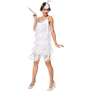 TecTake GmbH Charleston Diva White Short Fringe Dress Costume - Costume TecTake GmbH Charleston Diva White Short Fringe Dress Costume - Costume