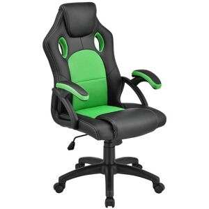 Chaise de bureau Juskys Montreal Racing avec accoudoirs rembourrés - Ergonomique, Pivotante, Vert - Publicité Chaise de bureau Juskys Montreal Racing avec accoudoirs rembourrés - Ergonomique, Pivotante, Vert - Publicité