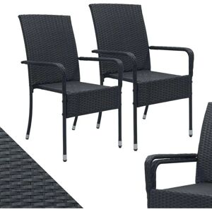 Chaises de jardin noires Yoro de Juskys - Chaises de jardin - Publicité Chaises de jardin noires Yoro de Juskys - Chaises de jardin - Publicité