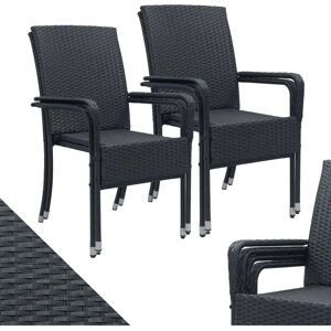Juskys - Yoro - Noir - Set de 4 - Chaise de jardin - Publicité Juskys - Yoro - Noir - Set de 4 - Chaise de jardin - Publicité