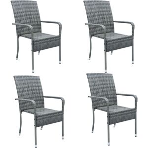 Juskys - Yoro - Gris - 4 pièces - Chaises de jardin - Publicité Juskys - Yoro - Gris - 4 pièces - Chaises de jardin - Publicité