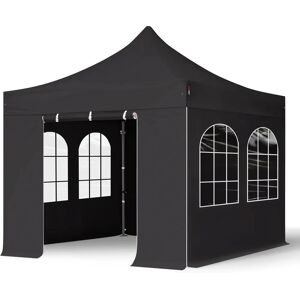 Toolport 3x3m PES 750 Pop Up Gazebo PREMIUM Steel 40 mm - black Toolport 3x3m PES 750 Pop Up Gazebo PREMIUM Steel 40 mm - black