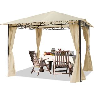 Pabellón de jardín TOOLPORT 3x3m Champagne Impermeable Polyester Protección UV Pabellón de jardín TOOLPORT 3x3m Champagne Impermeable Polyester Protección UV