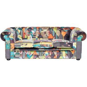 Beliani 3 Seater Sofa Multicolour Patchwork - Chesterfield Style Beliani 3 Seater Sofa Multicolour Patchwork - Chesterfield Style