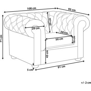 Beliani Armchair - Multicolour Patchwork Chesterfield Style - 95x71x108 Beliani Armchair - Multicolour Patchwork Chesterfield Style - 95x71x108