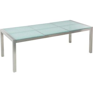 Beliani Garden Table - Tempered Glass Top - 220x100cm - 8 Seater Beliani Garden Table - Tempered Glass Top - 220x100cm - 8 Seater