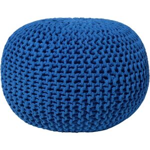 Pouf otomana bleu en coton tricoté avec billes EPS et rembourrage rond petit repose-pieds 50 x 35 cm - Pouf - Publicité Pouf otomana bleu en coton tricoté avec billes EPS et rembourrage rond petit repose-pieds 50 x 35 cm - Pouf - Publicité