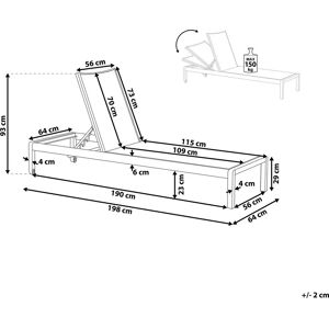 Beliani Sun Lounger Fossato - black Beliani Sun Lounger Fossato - black