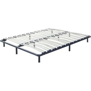 Base de lit Beliani - Taille Roi Européen - Lattes en Bois et Acier - Publicité Base de lit Beliani - Taille Roi Européen - Lattes en Bois et Acier - Publicité