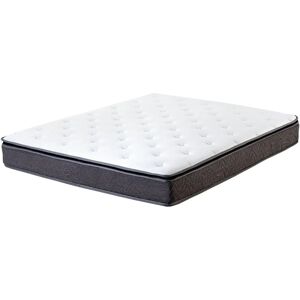 Beliani Pocket Spring Mattress White with Grey Bamboo Fabric EU Double Size - Mattress Beliani Pocket Spring Mattress White with Grey Bamboo Fabric EU Double Size - Mattress