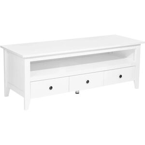 Beliani White BERKELEY TV Stand for Up to 61" - Rustic Style with 3 Drawers Beliani White BERKELEY TV Stand for Up to 61" - Rustic Style with 3 Drawers