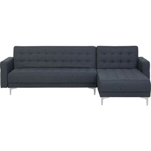 Beliani Corner Sofa Bed Dark Grey Tufted Fabric Modern L-Shaped Modular 4 Seater - Corner Sofa Bed Beliani Corner Sofa Bed Dark Grey Tufted Fabric Modern L-Shaped Modular 4 Seater - Corner Sofa Bed