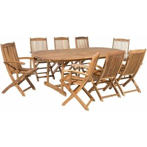 Beliani Garden Dining Set MAUI - 8 Seater Light Wood Beliani Garden Dining Set MAUI - 8 Seater Light Wood