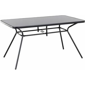 Beliani LIVO Garden Table 140x80cm Black Steel - Garden Table Beliani LIVO Garden Table 140x80cm Black Steel - Garden Table