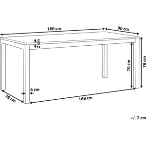 Beliani Garden Table Black and Silver Granite - Outdoor 6 Seater Beliani Garden Table Black and Silver Granite - Outdoor 6 Seater