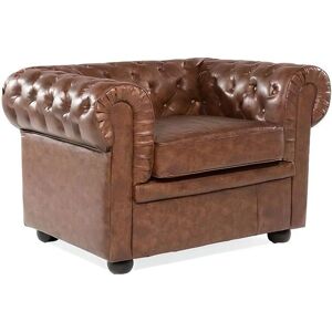 Beliani Chesterfield Armchair - Faux Leather - Golden Brown - 80x70x108 - Contemporary Beliani Chesterfield Armchair - Faux Leather - Golden Brown - 80x70x108 - Contemporary