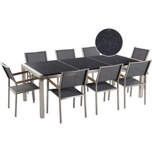 Beliani GROSSETO Grey Dining Set - 8 Seats, Granite Table Beliani GROSSETO Grey Dining Set - 8 Seats, Granite Table