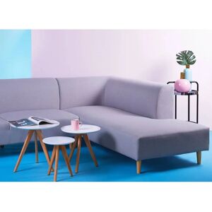 Beliani Nest of 3 Tables - Scandinavian Style MDF White Light Wood Beliani Nest of 3 Tables - Scandinavian Style MDF White Light Wood