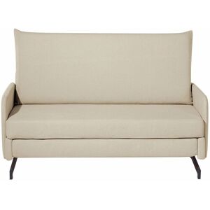 Beliani Sofa Bed Beige Fabric 2 Seater Modern Living Room Beliani Sofa Bed Beige Fabric 2 Seater Modern Living Room