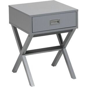 Beliani Bedside Table Grey - Rectangular Top Storage Drawer - Modern Minimalist Beliani Bedside Table Grey - Rectangular Top Storage Drawer - Modern Minimalist