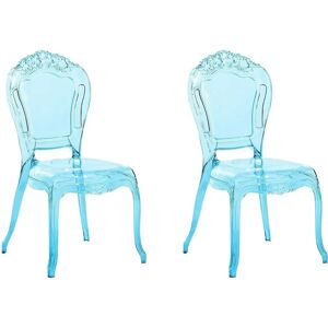Beliani Set of 2 Light Blue Acrylic Dining Chairs - Dining Chairs Beliani Set of 2 Light Blue Acrylic Dining Chairs - Dining Chairs