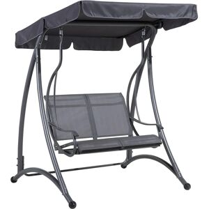 Beliani Garden Swing Grey Fabric Steel Frame Patio 2 Seater - Garden Swing Beliani Garden Swing Grey Fabric Steel Frame Patio 2 Seater - Garden Swing