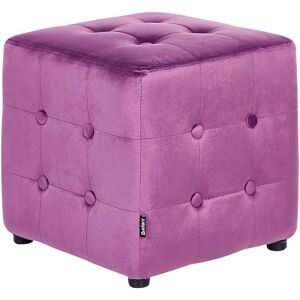 Beliani WISCONSIN Velvet Purple Cube Pouffe - Footstool Beliani WISCONSIN Velvet Purple Cube Pouffe - Footstool