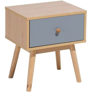 Beliani Bedside Table Light Wood Grey - Bedside Table Beliani Bedside Table Light Wood Grey - Bedside Table