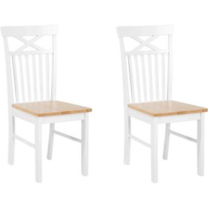 Beliani Houston White Wooden Dining Chairs - Dining Chairs Beliani Houston White Wooden Dining Chairs - Dining Chairs