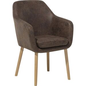 Beliani Dark Brown Faux Leather Dining Chair - Dining Chair Beliani Dark Brown Faux Leather Dining Chair - Dining Chair