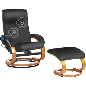 Beliani Recliner Armchair Black - Massage, Heating, Retro Beliani Recliner Armchair Black - Massage, Heating, Retro