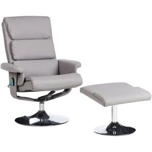 Beliani Grey Recliner with Footstool - Recliner Armchair Beliani Grey Recliner with Footstool - Recliner Armchair