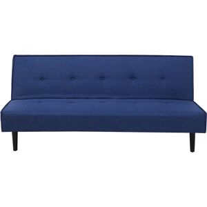 Beliani Blue Sofa Bed - 3 Seater, Button Tufted, Polyester Beliani Blue Sofa Bed - 3 Seater, Button Tufted, Polyester