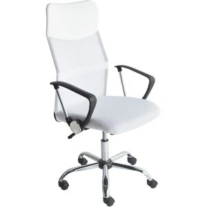 Beliani Office Chair White Mesh Faux Leather - Office Chair Beliani Office Chair White Mesh Faux Leather - Office Chair