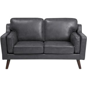 Beliani Grey 2 Seater Faux Leather Sofa - Living Room Furniture Beliani Grey 2 Seater Faux Leather Sofa - Living Room Furniture