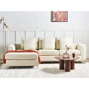 Beliani Corner Sofa Beige Fabric Upholstered - Corner Sofa Beliani Corner Sofa Beige Fabric Upholstered - Corner Sofa