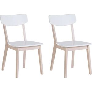 Beliani Set of 2 Dining Chairs White Light Wood Legs - Dining Chairs Beliani Set of 2 Dining Chairs White Light Wood Legs - Dining Chairs