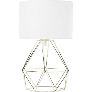 Beliani Metal Maroni Table Lamp - Gold - Modern, Wire, Fabric Shade Beliani Metal Maroni Table Lamp - Gold - Modern, Wire, Fabric Shade