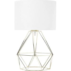 Beliani Metal Maroni Table Lamp - Gold - Modern, Wire, Fabric Shade Beliani Metal Maroni Table Lamp - Gold - Modern, Wire, Fabric Shade