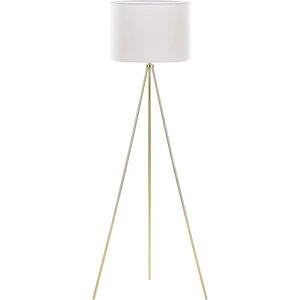 Beliani Floor Lamp Gold Metal 148 cm Tripod Stand White Fabric Drum Shade - Floor Lamp Beliani Floor Lamp Gold Metal 148 cm Tripod Stand White Fabric Drum Shade - Floor Lamp