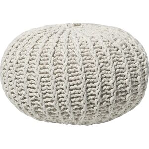 Beliani Beige Cotton Knitted Pouf - 50x35 cm Ottoman Beliani Beige Cotton Knitted Pouf - 50x35 cm Ottoman