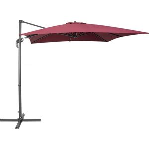 Beliani Garden Sun Parasol Burgundy Canopy Steel Pole - Garden Sun Parasol Beliani Garden Sun Parasol Burgundy Canopy Steel Pole - Garden Sun Parasol