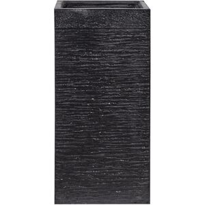 Beliani Plant Pot DION - Square Black Fibre Clay 70cm Beliani Plant Pot DION - Square Black Fibre Clay 70cm