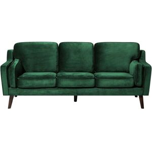 Beliani Green Velvet 3-Seater Sofa - Living Room Furniture Beliani Green Velvet 3-Seater Sofa - Living Room Furniture